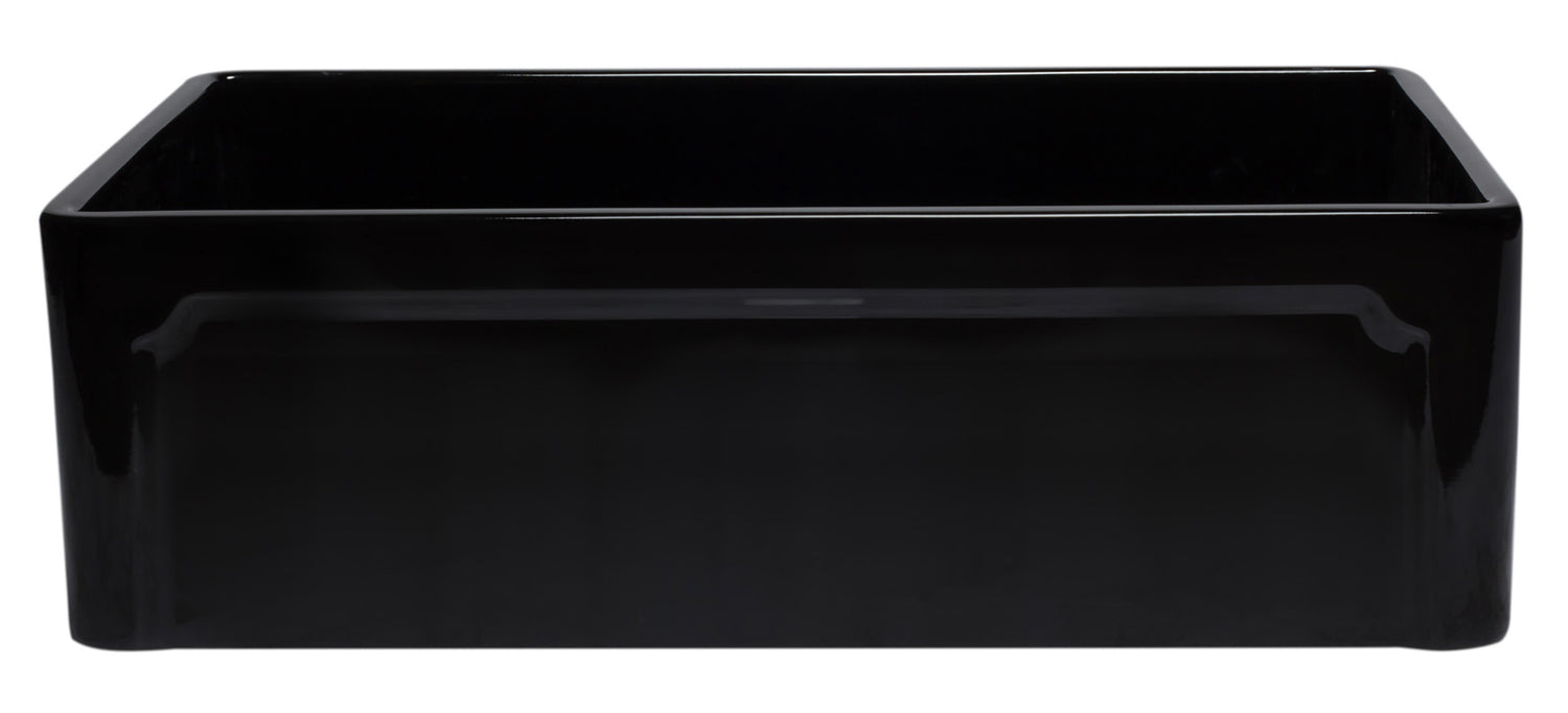 ALFI brand AB3320SB-BG 33 inch Black Reversible Single Fireclay Farmhouse Kitchen Sink