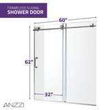 ANZZI SD1701CH-3260L 5 ft. Acrylic Left Drain Rectangle Tub in White With 60 in. x 62 in. Frameless Sliding Tub Door in Polished Chrome
