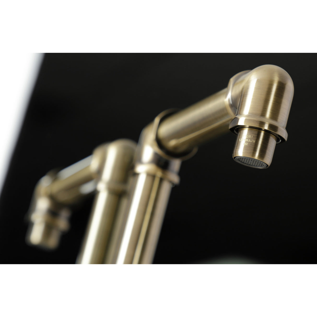 Kingston Brass KSD144RXAB Belknap Single-Handle Bathroom Faucet with Push Pop-Up, Antique Brass