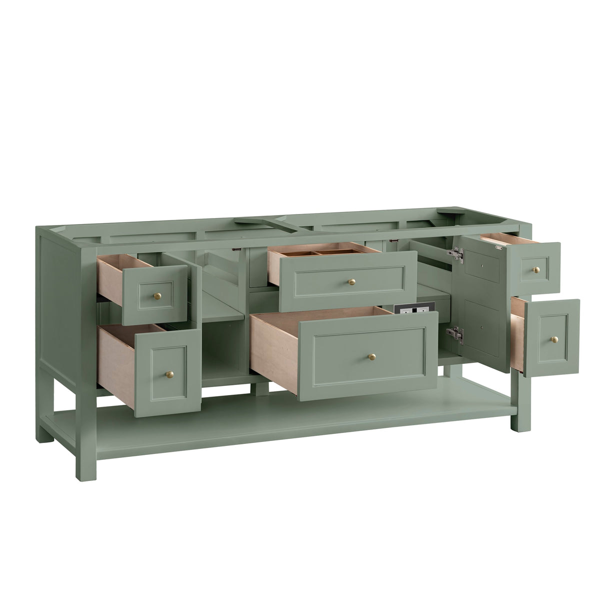 Breckenridge 72" Double Vanity, Smokey Celadon w/ 3 CM Ethereal Noctis Top