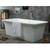 ALFI brand AB9942 67" White Rectangular Solid Surface Smooth Resin Soaking Bathtub