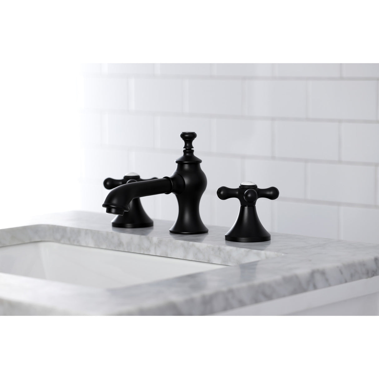Kingston Brass KC7060AX Vintage 8 in. Widespread Bathroom Faucet, Matte Black