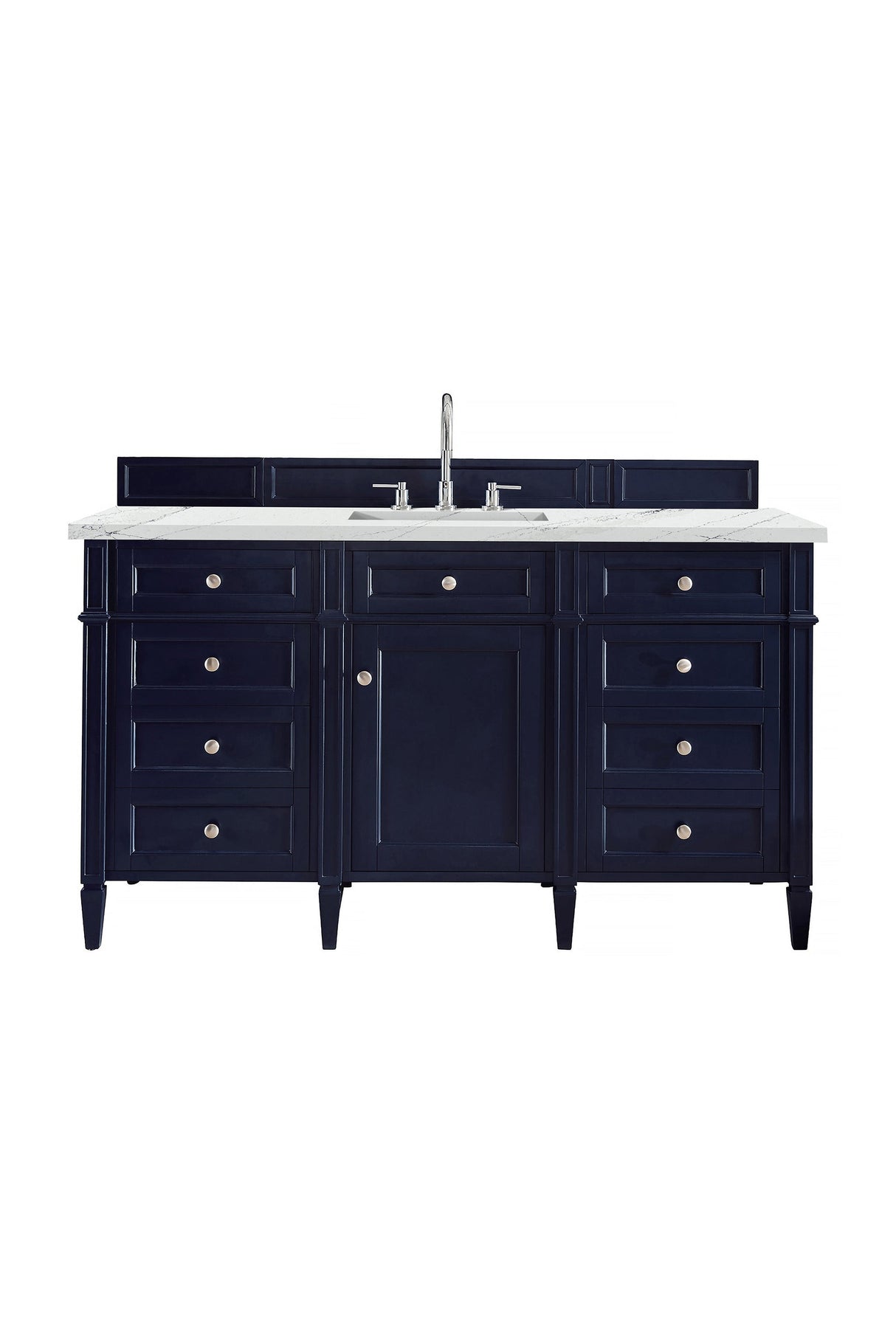 Brittany 60" Single Bathroom Vanity in Victory Blue Single Bathroom Vanity James Martin Vanities Ethereal Noctis Silestone