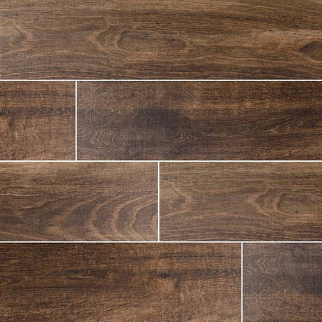 MSI Wood Collection upscape bruno 6x40 glazed porcelain floor wall tile NUPSBRU6X40 product shot one plank profile view #Size_6"x40"