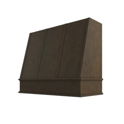 Brooklyn Slate Angled Hood with Strapping Flat Trim - 36" W x 30" H