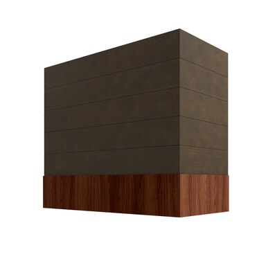 Brooklyn Slate Box Hood with Shiplap Walnut Band - 42" W x 30" H
