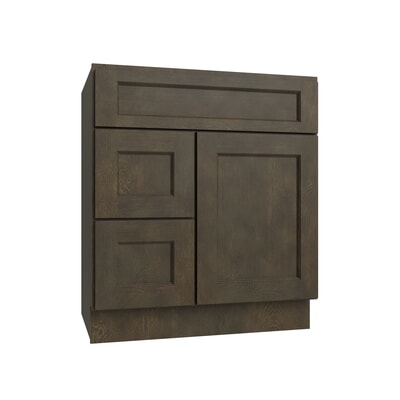 Brooklyn Slate Vanity Sink Base Left Drawer Stacking Cabinet - 30" W