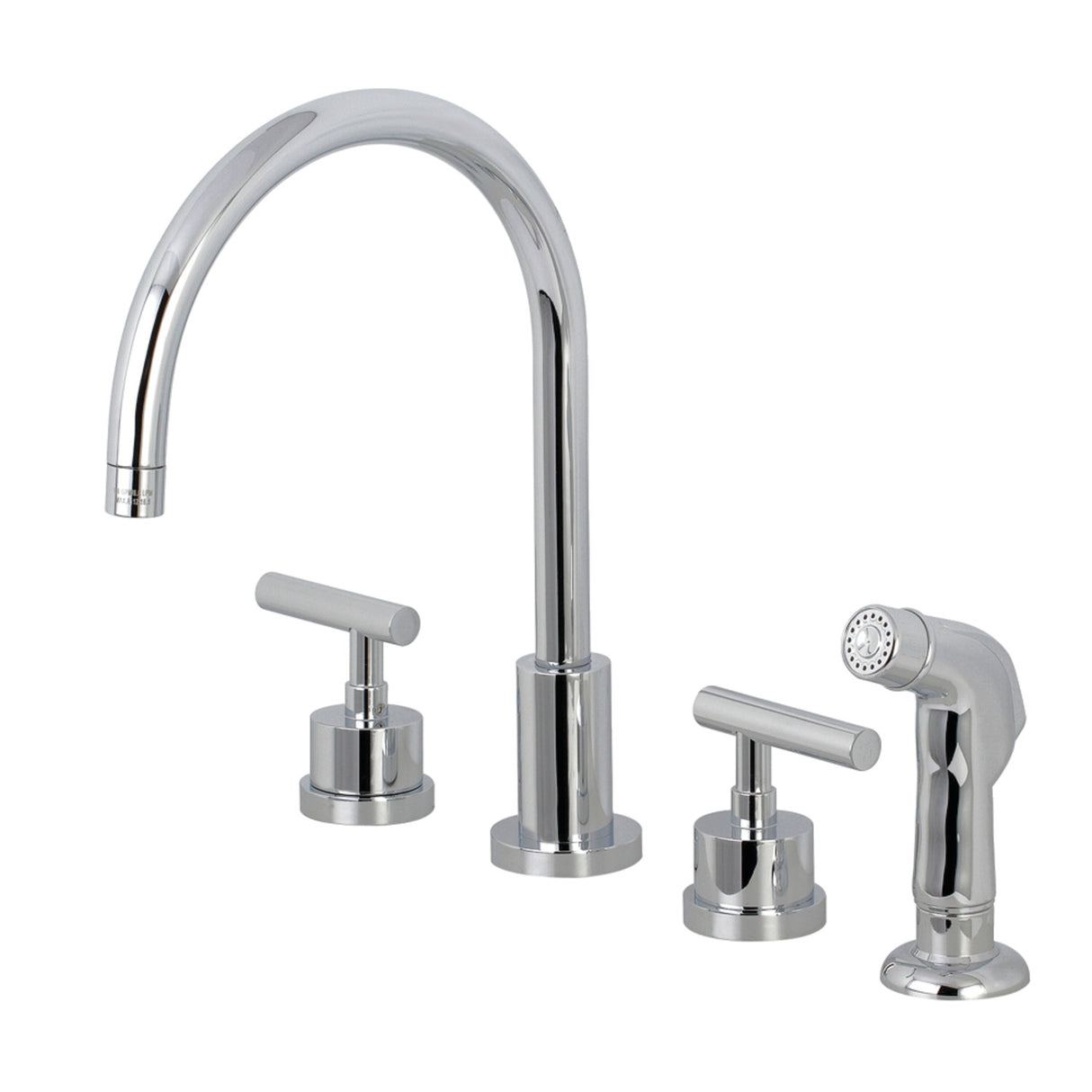 Kingston Brass KS8721CML Widespread Kitchen Faucet, Polished Chrome