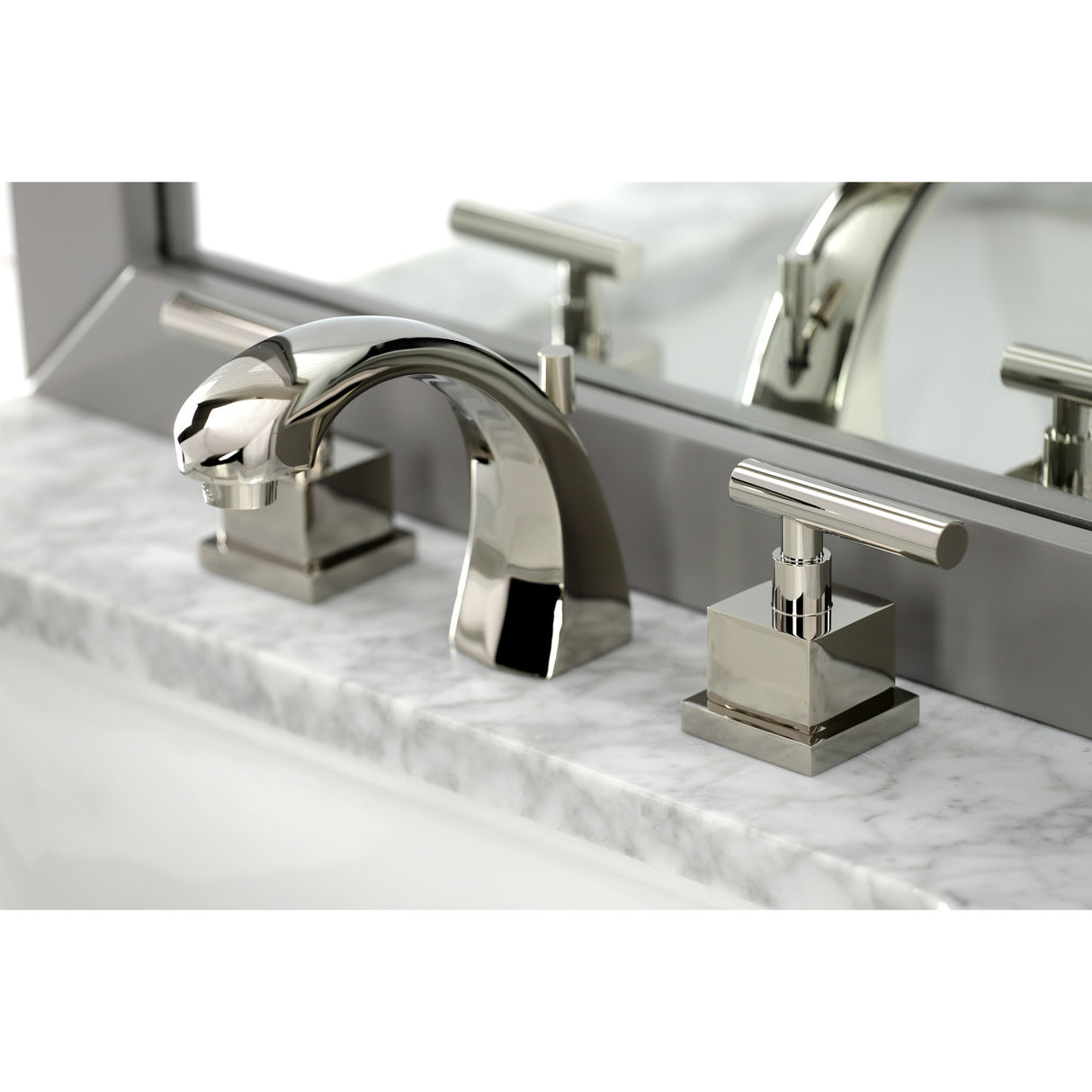 Kingston Brass KS4986CQL Claremont 8" Widespread Bathroom Faucet, Polished Nickel