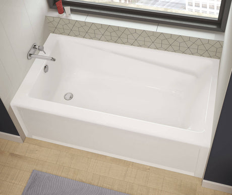 MAAX 105456-091-001-002 New Town 6032 IFS Acrylic Alcove Right-Hand Drain 10 Microjets Bathtub in White
