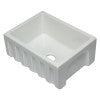 ALFI brand AB2418HS-W 24 inch White Reversible Smooth / Fluted Single Bowl Fireclay Farm Sink