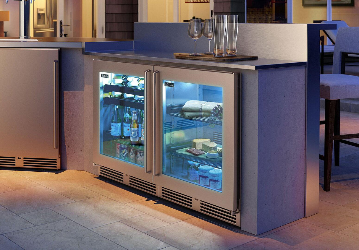 Perlick 24" Signature Series Outdoor Built-In Counter Depth Compact Refrigerator with 3.1 cu. ft. Capacity in Stainless Steel (HH24RM-4-1)