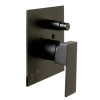 Black Matte Shower Valve with Square Lever Handle and Diverter