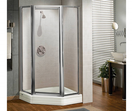MAAX 137730-900-084-000 Silhouette Plus Neo-angle 38 x 38-40 x 40 x 70 in Pivot Shower Door for Corner Installation with Clear glass in Chrome