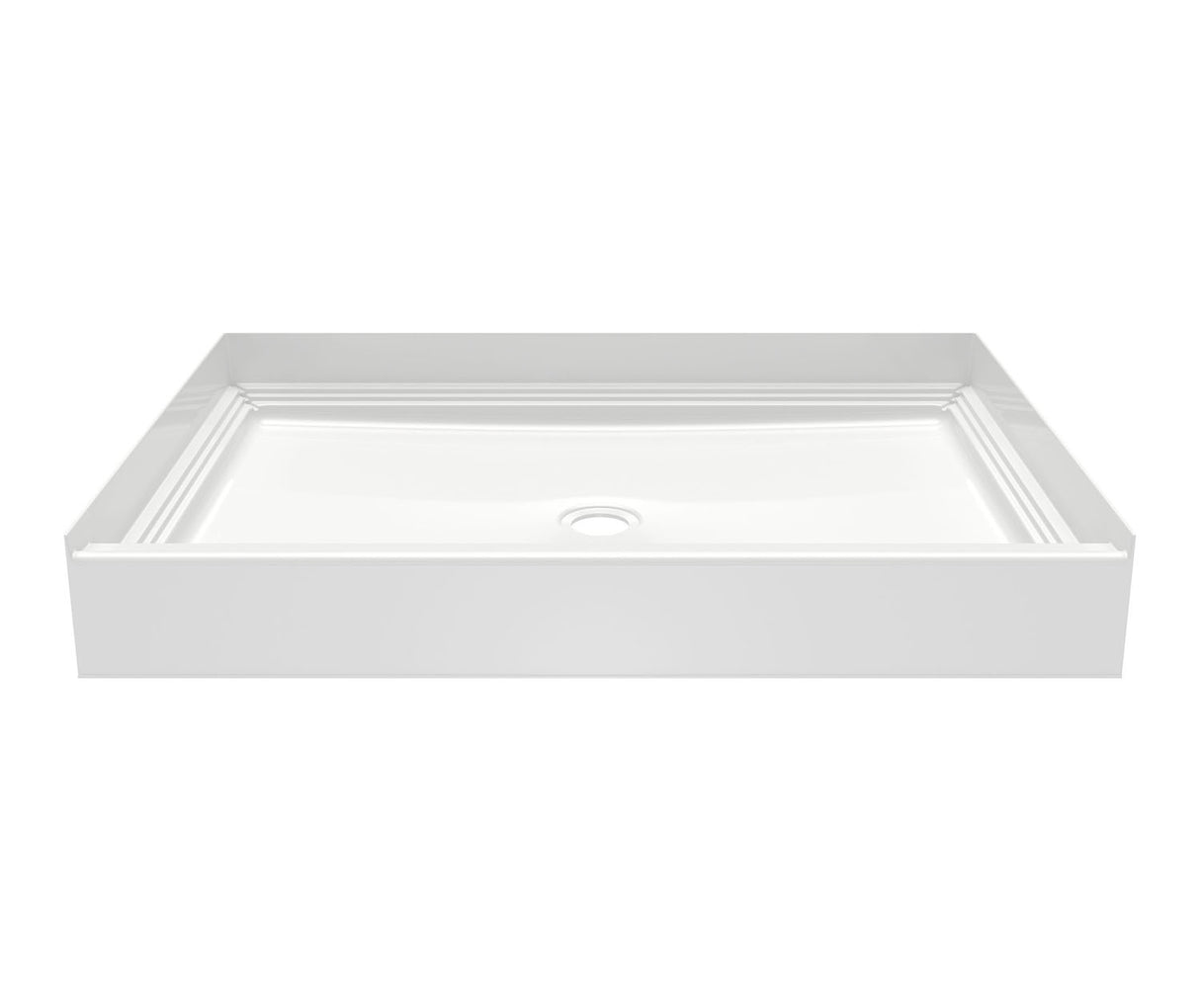 Swanstone VP4834CPANNS Solid Surface Alcove Shower Pan with Center Drain in White VP4834CPANNS.010