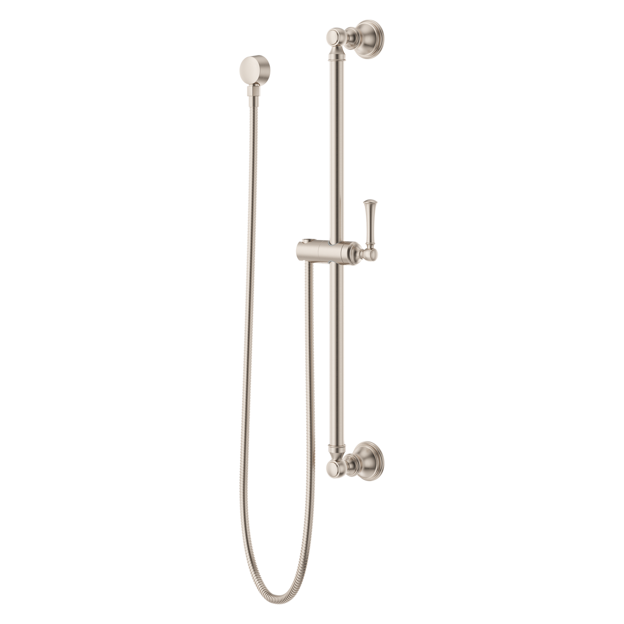 Transitional Round 30 in. Slide Bar with 60 in. Hose in Brushed Nickel