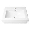 ALFI brand ABC701 White 24" Rectangular Semi Recessed Ceramic Sink with Faucet Hole