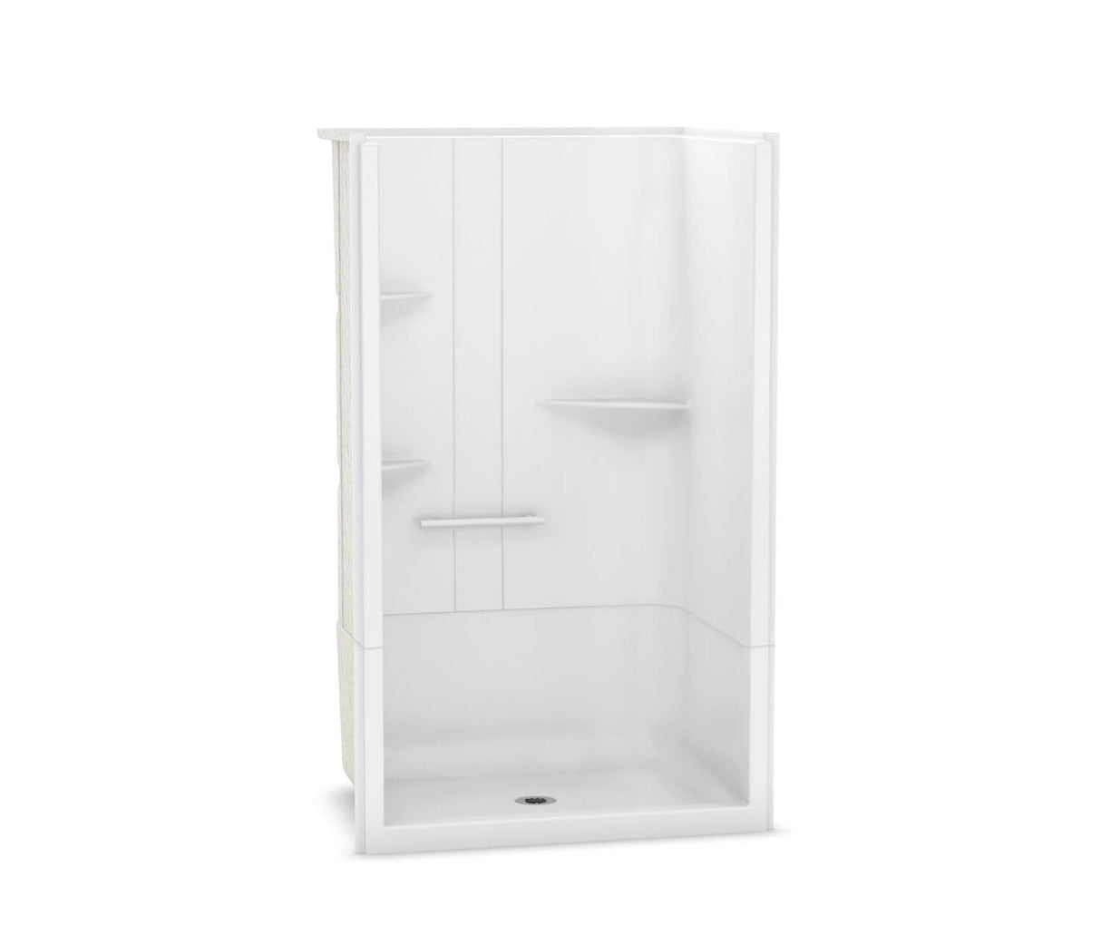 MAAX 105919-SR-000-001 Camelia SH-4834 Acrylic Alcove Center Drain Two-Piece Shower in White