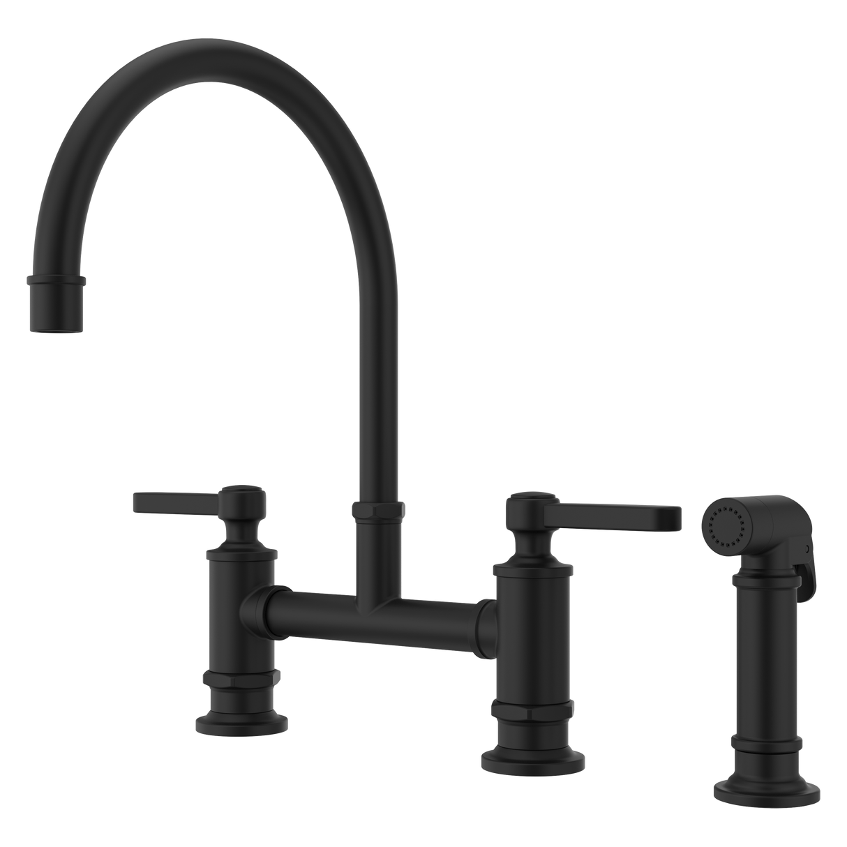 Port Haven 2-Handle Kitchen Faucet with Side Spray in Spot Defense Matte Black