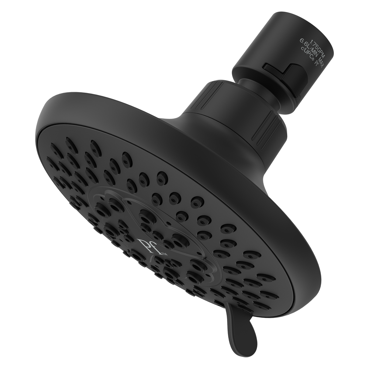 Pfirst Modern 5 Function Quick Connect Showerhead in Spot Defense Matte Black- Job Pack (12)