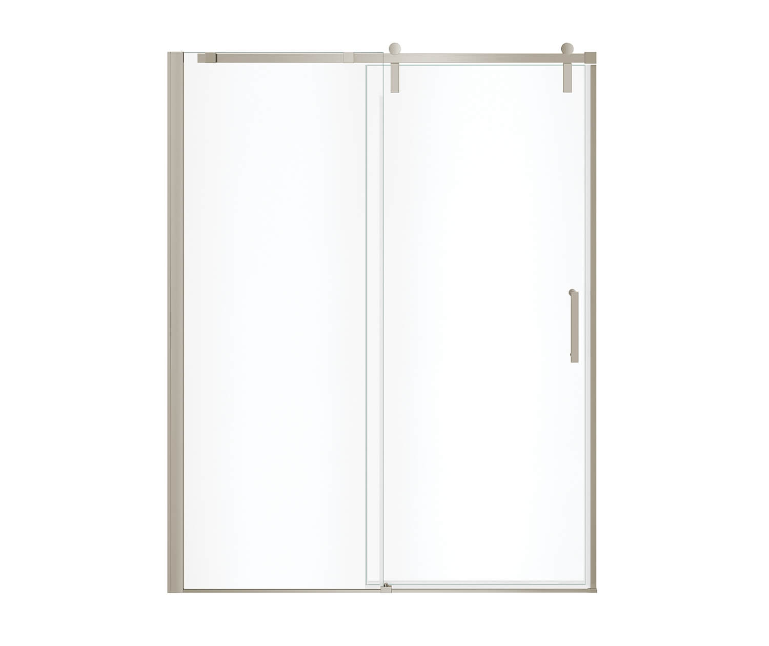 MAAX 137681-900-305-000 Outback 55 ¼ - 58 ½ x 70 ½ in. 8mm Sliding Shower Door for Alcove Installation with Clear glass in Brushed Nickel