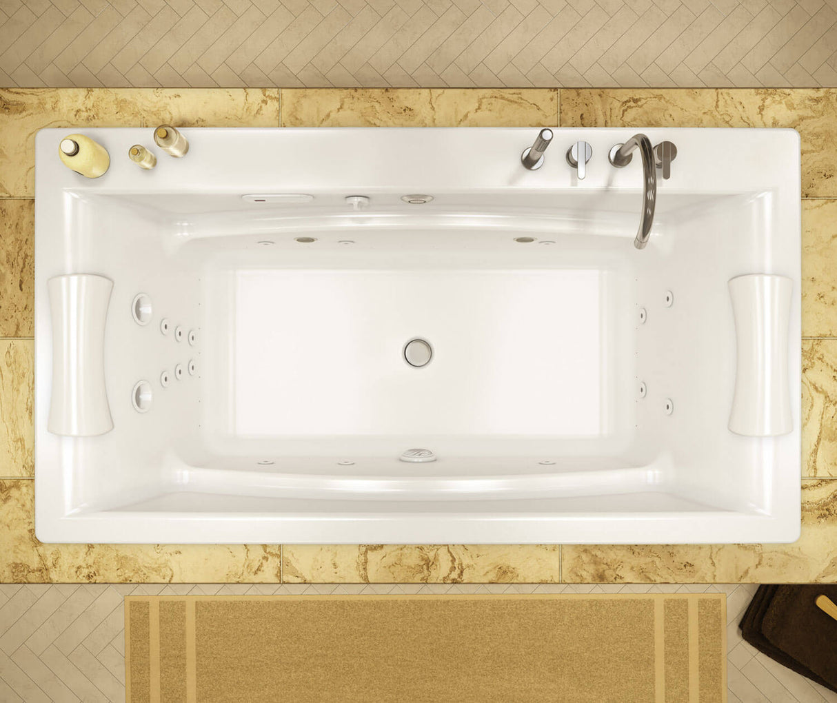 MAAX 105743-054-001-000 Optik C 66 x 36 Acrylic Drop-in Center Drain Hydrofeel Bathtub in White