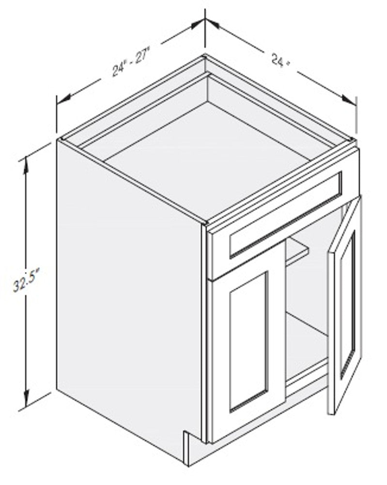 Cab-Tec Shaker White Kitchen Cabinet - SW-B24ADA