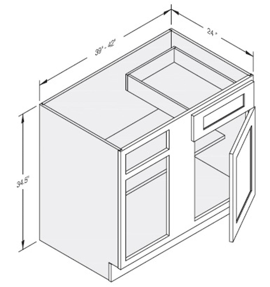 Cab-Tec Shaker White Kitchen Cabinet - SW-BBC42