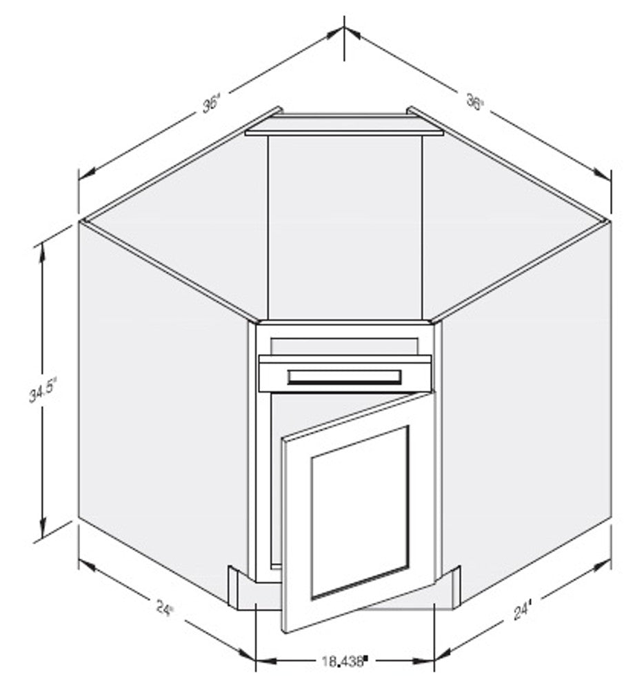Cab-Tec Shaker White Kitchen Cabinet - SW-CSB36