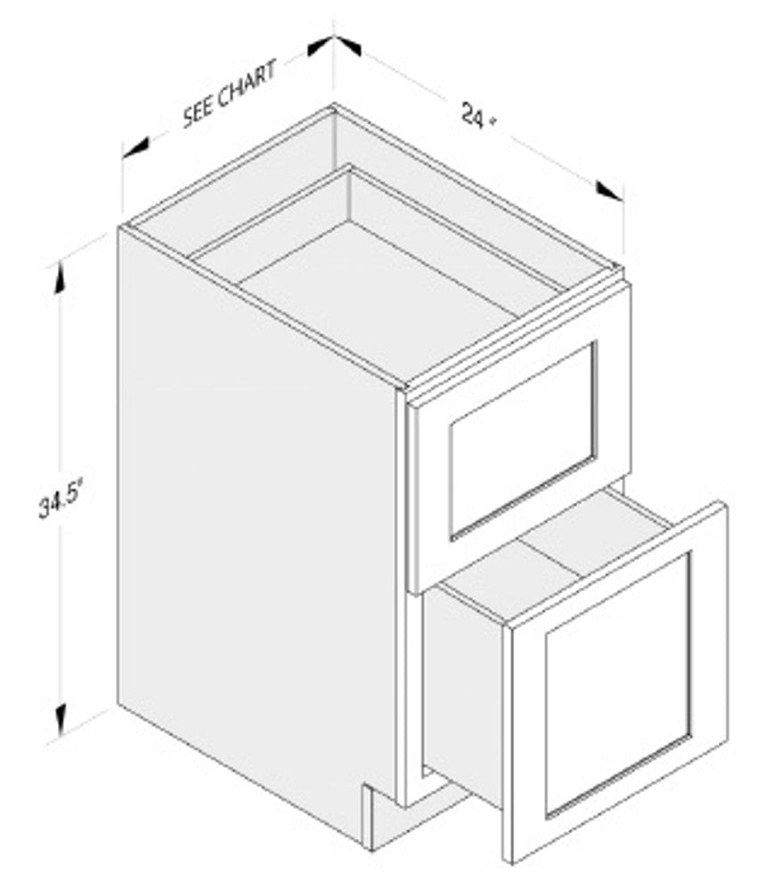 Cab-Tec Shaker Caramel Kitchen Cabinet - SC-2DB24