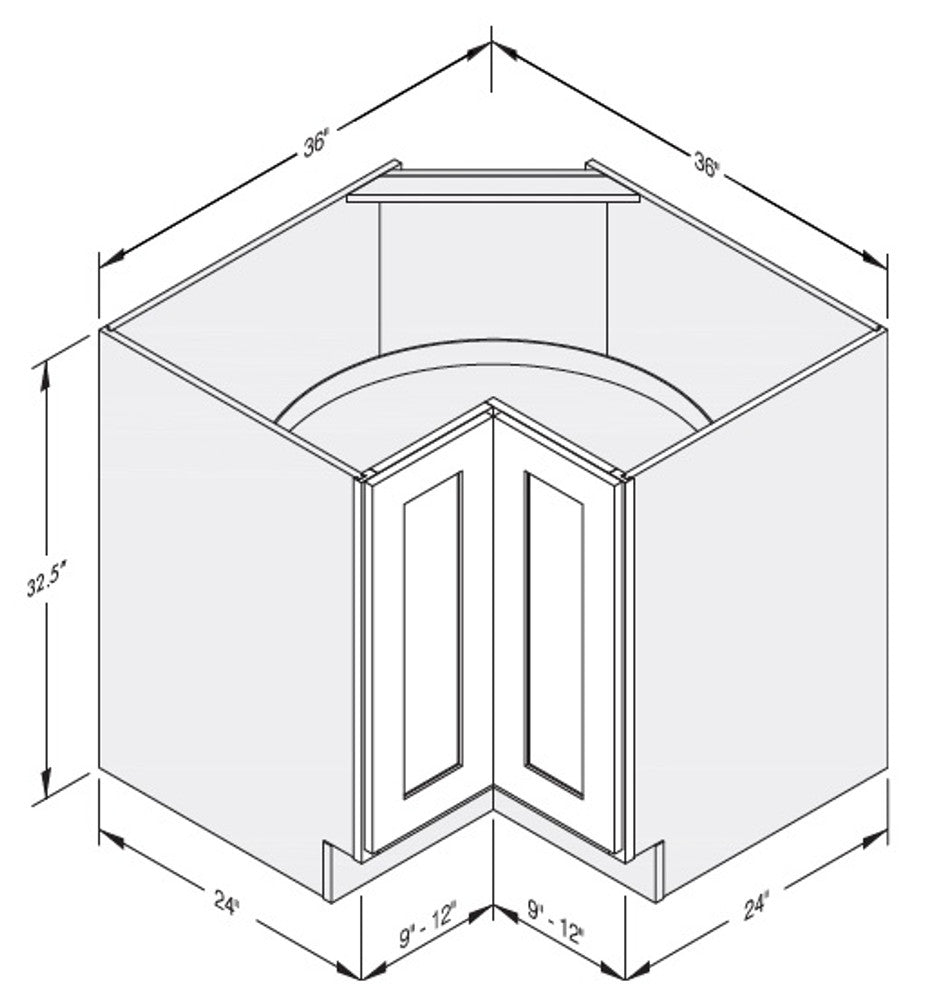 Cab-Tec Shaker White Kitchen Cabinet - SW-LS36ADA