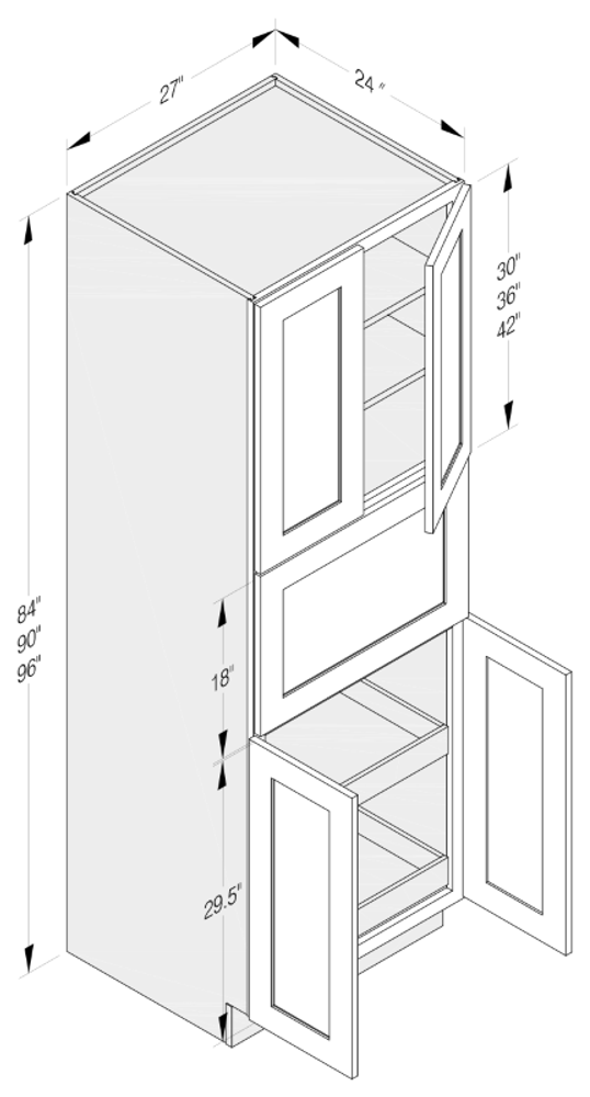 Cab-Tec Shaker White Kitchen Cabinet - SW-MWP279624