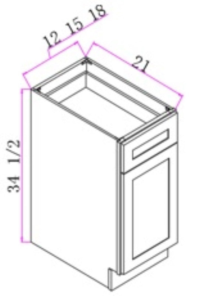 Cab-Tec Shaker White Bath Cabinet - SW-VB12