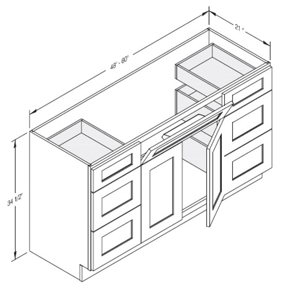 Cab-Tec Shaker Grey Bath Cabinet - SG-VSD6021