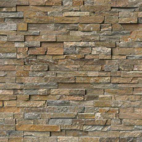 Canyon creek splitface ledger panel 6X24 natural quartzite wall tile LPNLQCANCRE624 product shot angle  view