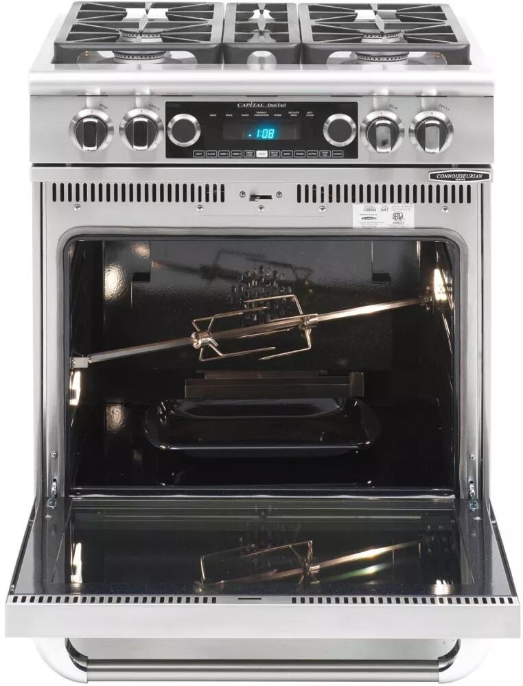 Capital 30-Inch Connoisseurian Series Freestanding Dual Fuel Range 5 cu. Ft in Stainless Steel (CSB304)