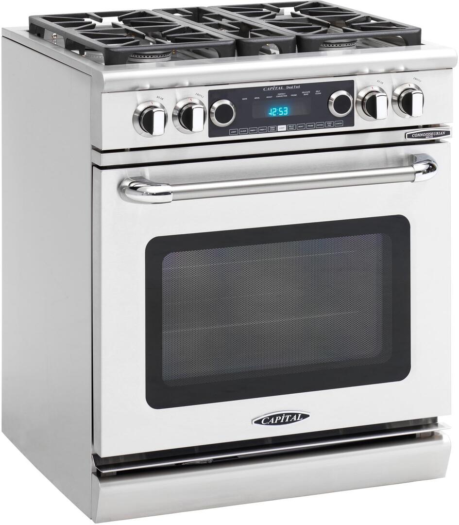 Capital 30-Inch Connoisseurian Series Freestanding Dual Fuel Range 5 cu. Ft in Stainless Steel (CSB304)