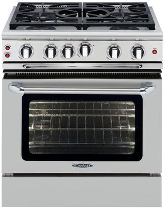 Capital 30-Inch Precision 5 Sealed Burner Series All Gas Range with 4.1 cu. ft. Self Cleaning Oven in Stainless Steel (GSCR305)