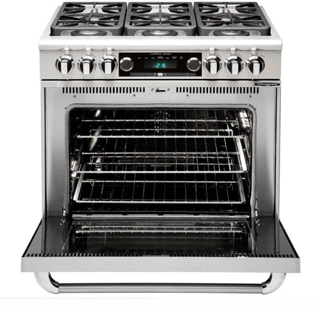 Capital 36" Connoisseurian Series Freestanding Dual Fuel Range with 5.4 cu. ft. Electric Oven in Stainless Steel (CSB362G2)