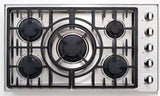 Capital 36-Inch Maestro Series Built-In Gas Cooktop with 5 Sealed Burners in Stainless Steel (MCT365GS)