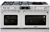 Capital 60" Connoisseurian Series Freestanding Dual Fuel Range with 9 cu. ft. Total Capacity Self Clean Double Ovens in Stainless Steel (CSB606BG) Ranges Capital Natural Gas 6 Sealed Burners and 24" Wok Burner 