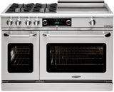 Capital Connoisseurian Series 48" Freestanding Dual Fuel Range with 7.8 cu. ft. Double Electric Ovens in Stainless Steel (COB484B2) Ranges Capital Natural Gas 4 Open Burners and 24" Griddle 