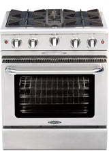 Capital Culinarian Series 30-Inch Freestanding All Gas Range with 4 Open Burners, 4.1 cu. ft. in Stainless Steel (CGSR304)
