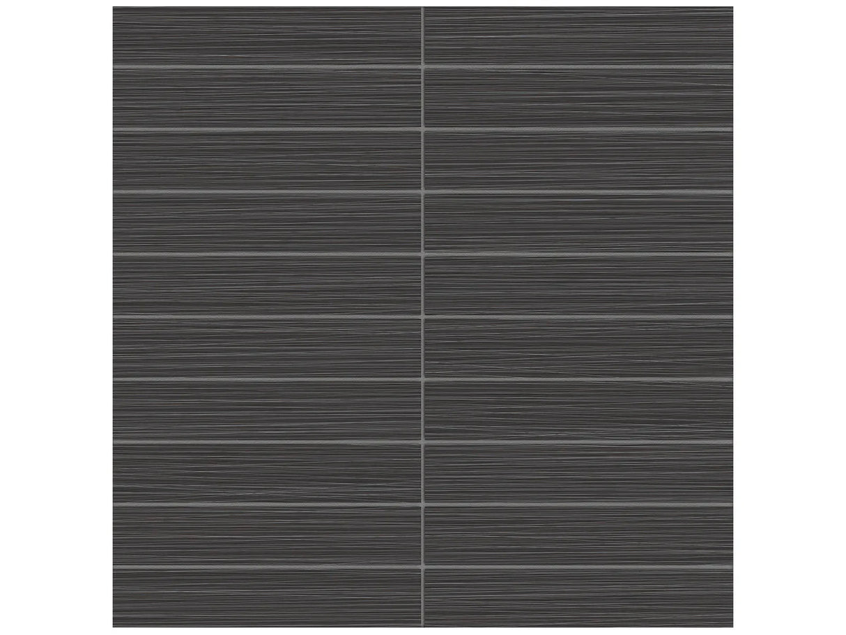 Anatolia Tile 1X6 Zera Annex Matte Carbon Stacked Mosaic. 1 Sheet = .96 Sq. Ft. 4501-0303-1 Carbon 1x6 - premium natural stone mosaic tile from Anatolia Tile, available at PoshHaus showroom in Keene, NH