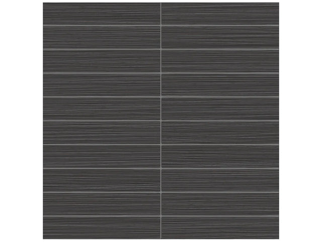 Anatolia Tile 1X6 Zera Annex Matte Carbon Stacked Mosaic. 1 Sheet = .96 Sq. Ft. 4501-0303-1 Carbon 1x6 - premium natural stone mosaic tile from Anatolia Tile, available at PoshHaus showroom in Keene, NH