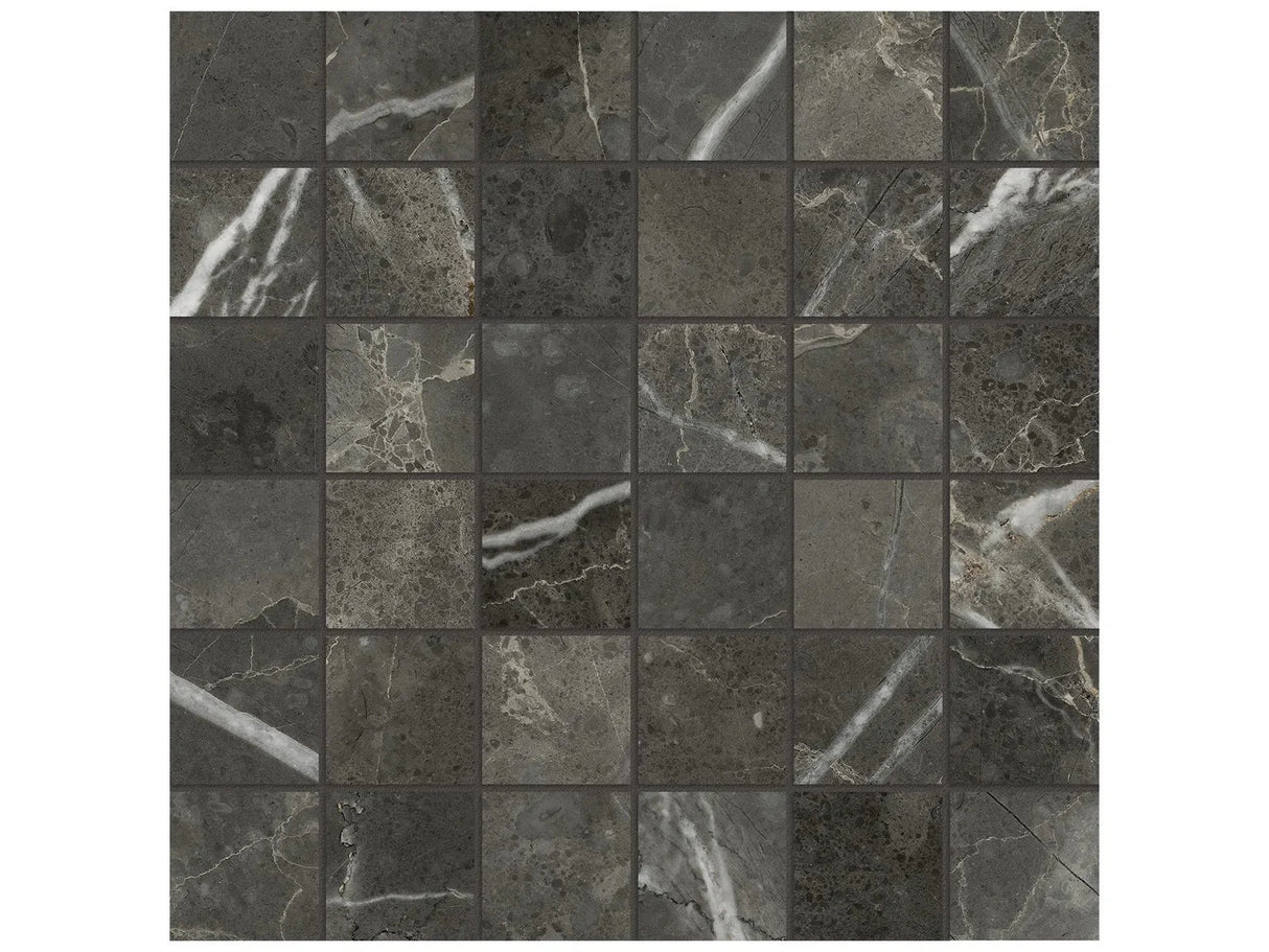 Anatolia 2X2 Mosaic Lumino Carbon Matte Porcelain Tile 4501-0580-0 *** 1 Sheet = .96 Sf *** Carbon 2x2 - premium natural stone mosaic tile from Anatolia Tile, available at PoshHaus showroom in Keene, NH