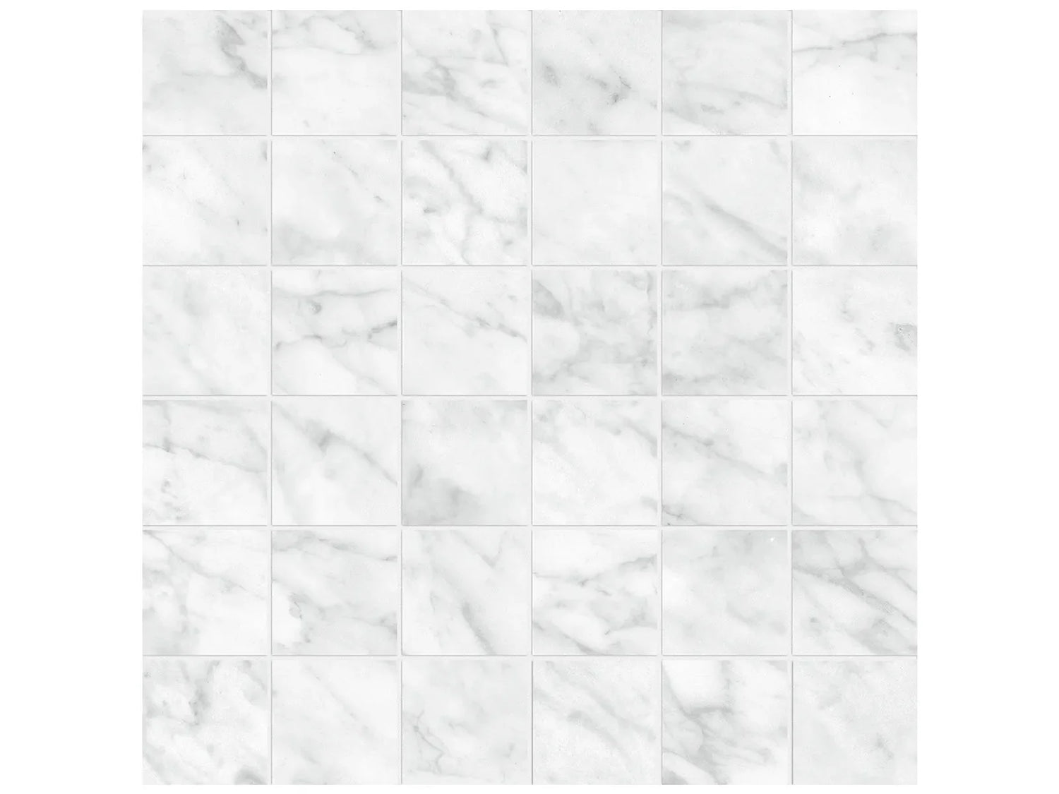 Anatolia Tile 2X2 La Marca Carrara Honed 36 Piece Porcelain Mosaics. 1 Sheet = .96 Sf. 4501-0370-0 (68-471) Carrara Gioia 2x2 Honed - premium natural stone mosaic tile from Anatolia Tile, available at PoshHaus showroom in Keene, NH