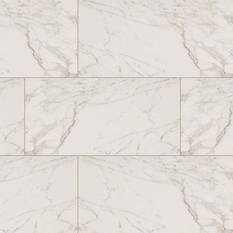 MSI Pietra Carrara 12x24 marble look glazed porcelain floor wall tile NCAR1224 product shot angle view #Size_NCAR1224-N