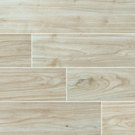 Catalina maple 8x48 polished porcelain floor and wall tile NCATMAP8X48P-N product shot multiple tiles angle view