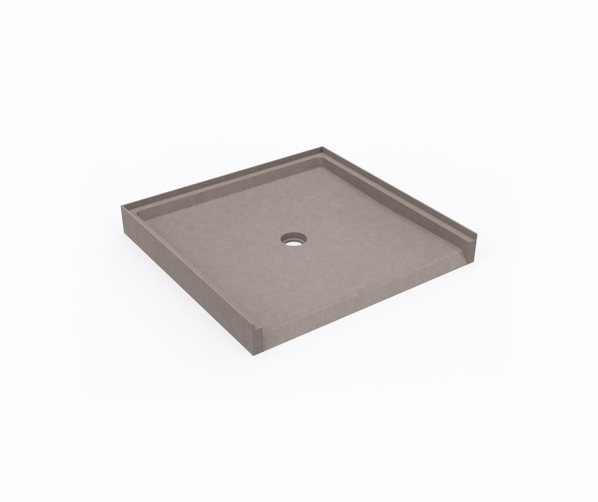 Swanstone STS-3738 37 x 38 Swanstone Alcove Shower Pan with Center Drain Clay SF03738MD.212